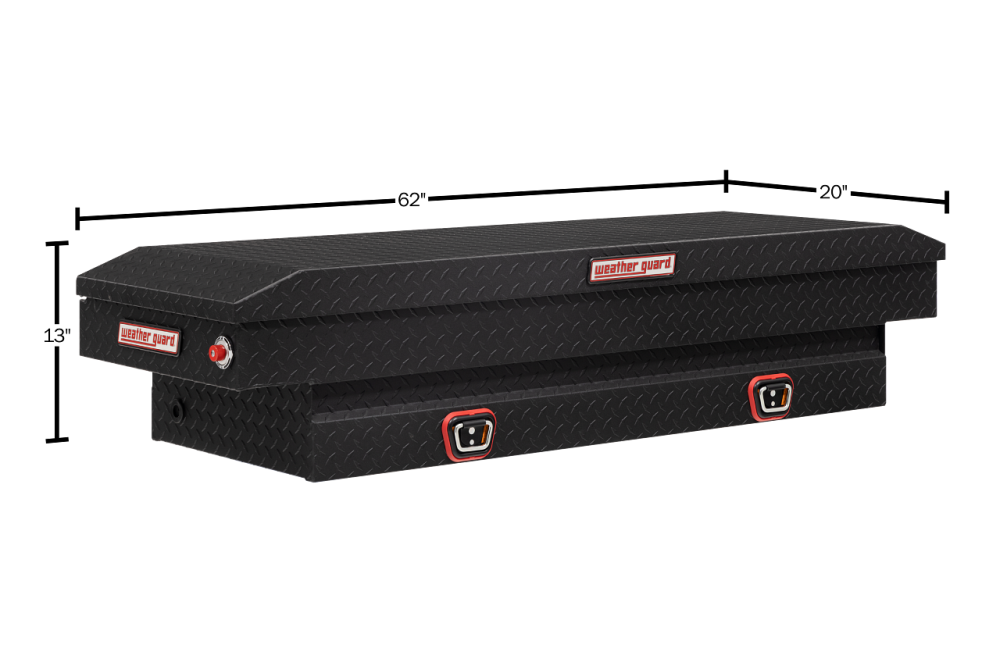 Weather Guard Saddle Truck Tool Box Aluminum Compact Matte Black