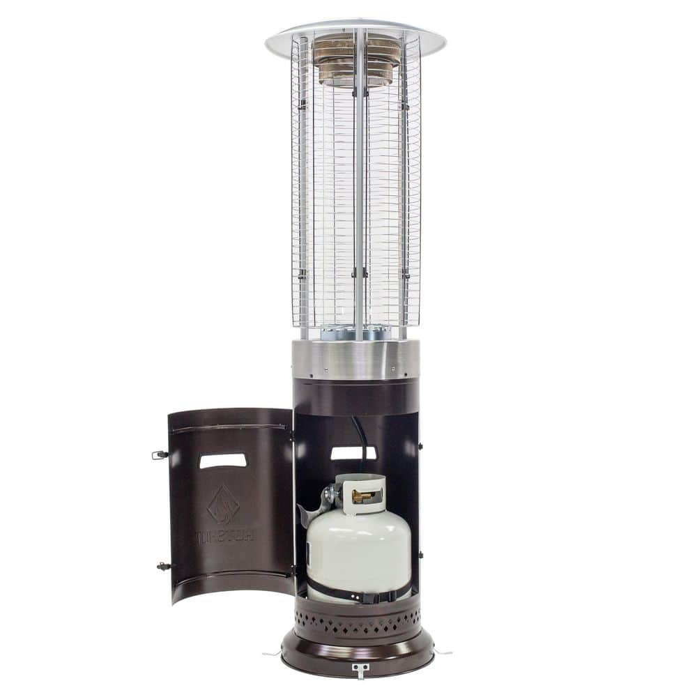 HotShot 46,000 BTU Bronze Rapid Induction Patio Heater with Large Flame Glass Tube 52354