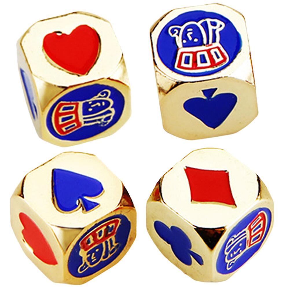 4pcs Poker Dices Toy Metal Dice Toy Party Favors For Birthday Carnival Bridal Shower Wedding