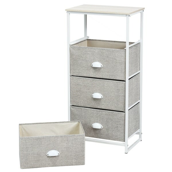 Chest Storage Tower Side Table Display Storage with 4 Drawers - 18