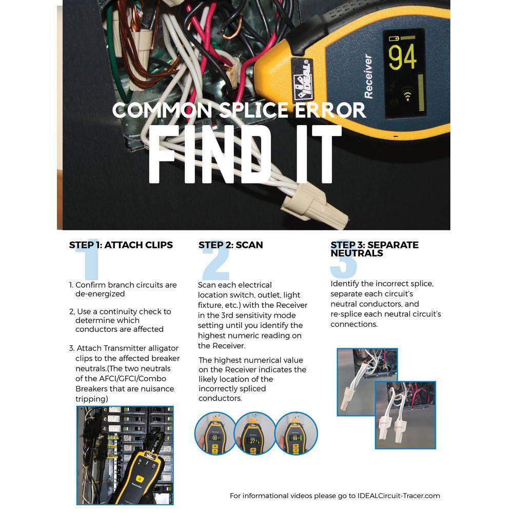 IDEAL SureTrace Circuit Tracer OpenClosed with ClampOLED Display 61-959