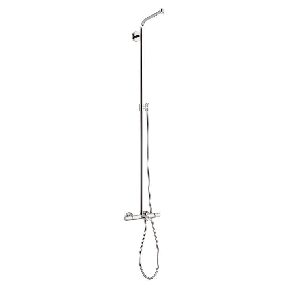 Hansgrohe Crometta E Exposed Showerpipe Wall Bar with Tub Filler in Chrome 04869000