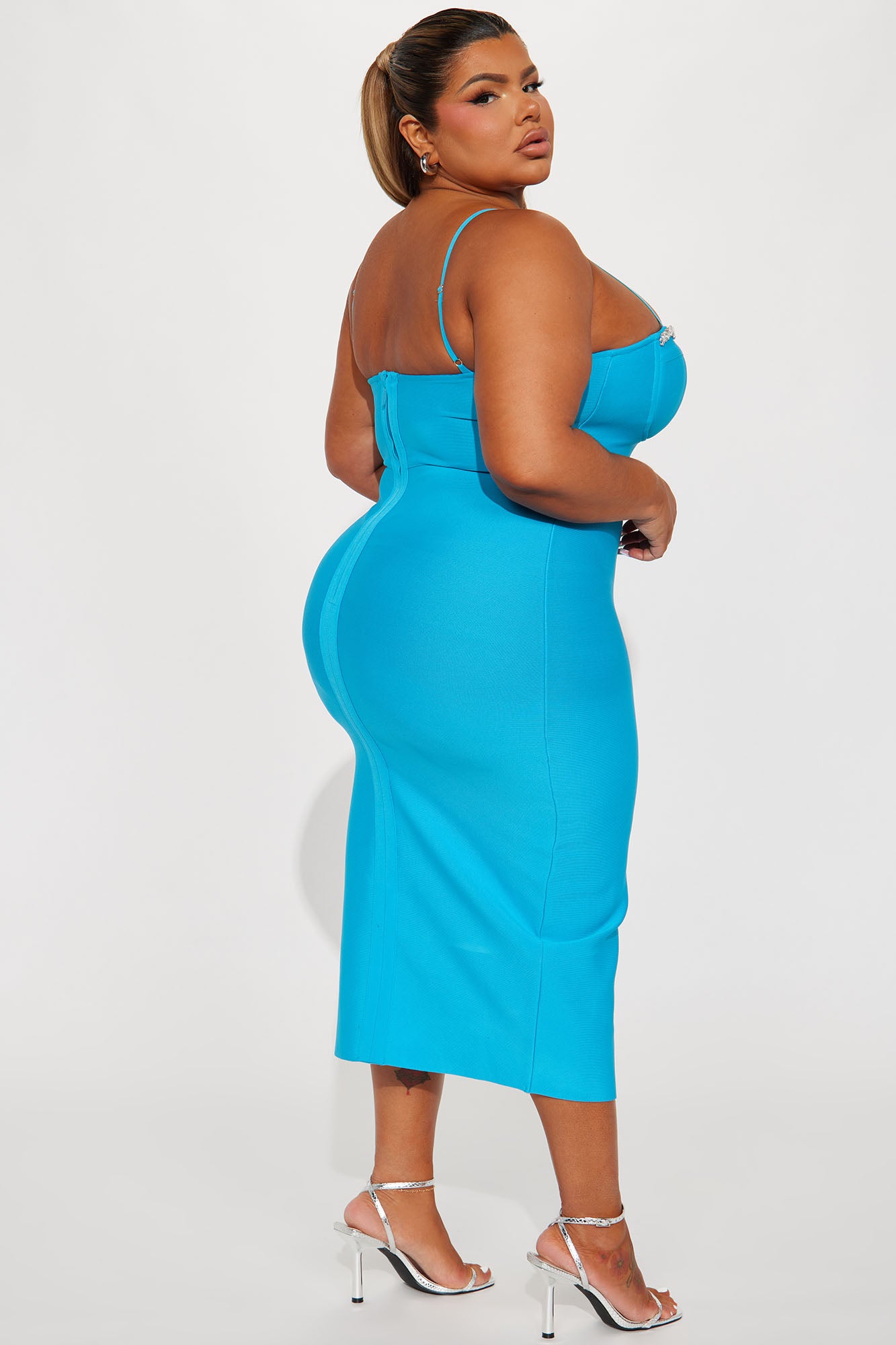 Cocktail Please Bandage Midi Dress - Aqua