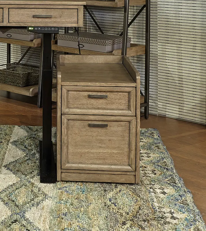 Trellis Desert Brown Rolling File Cabinet