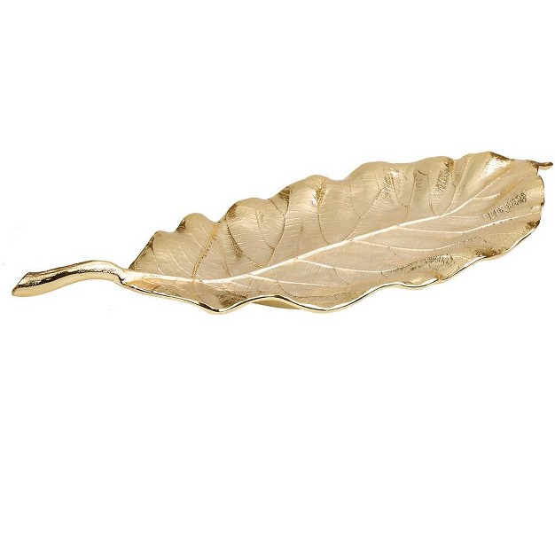 Classic Touch 19 quot l Gold Leaf Dish