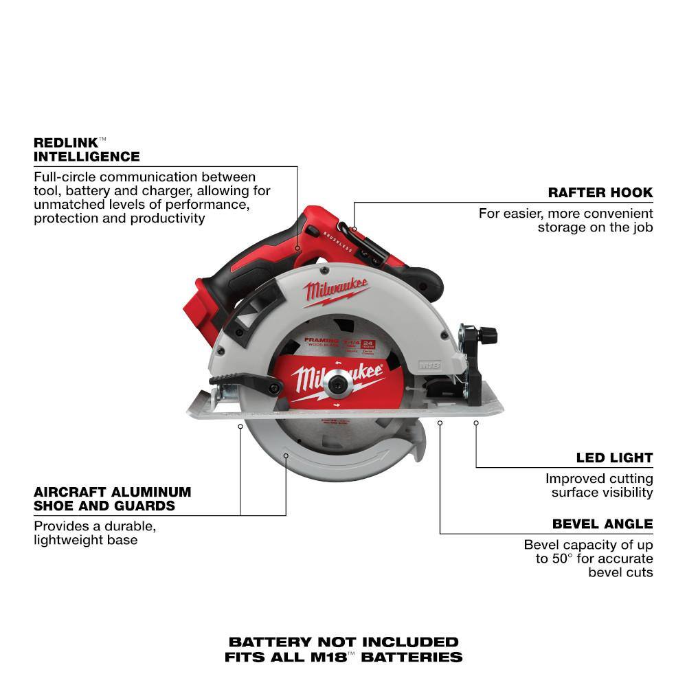 MW M18 FUEL GEN-2 18V Lithium-Ion Brushless Cordless SAWZALL Reciprocating Saw and 7-14 in Circular Saw (2-Tool) 2821-20-2631-20