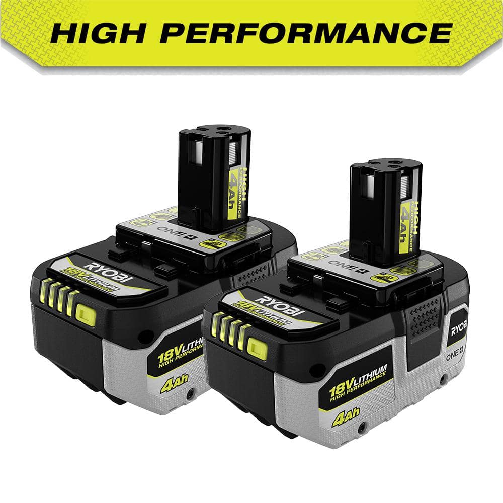 RYOBI ONE+ 18V HIGH PERFORMANCE Lithium-Ion 4.0 Ah Battery (2-Pack) PBP2004