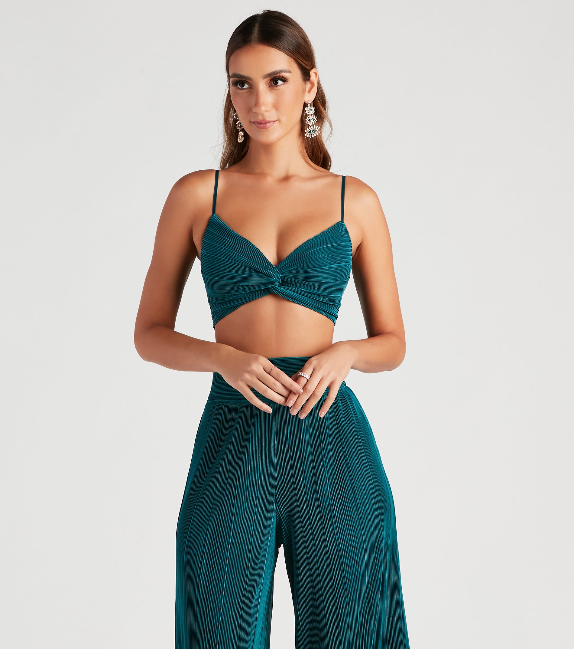 Jazz Night Twist Front Crop Top