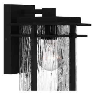 Quoizel McAlister 1-Light Earth Black Hardwired Outdoor Wall Lantern Sconce MCL8406EK