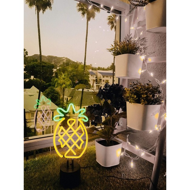 Amped amp Co Pineapple Neon Desk Light Yellow And Green