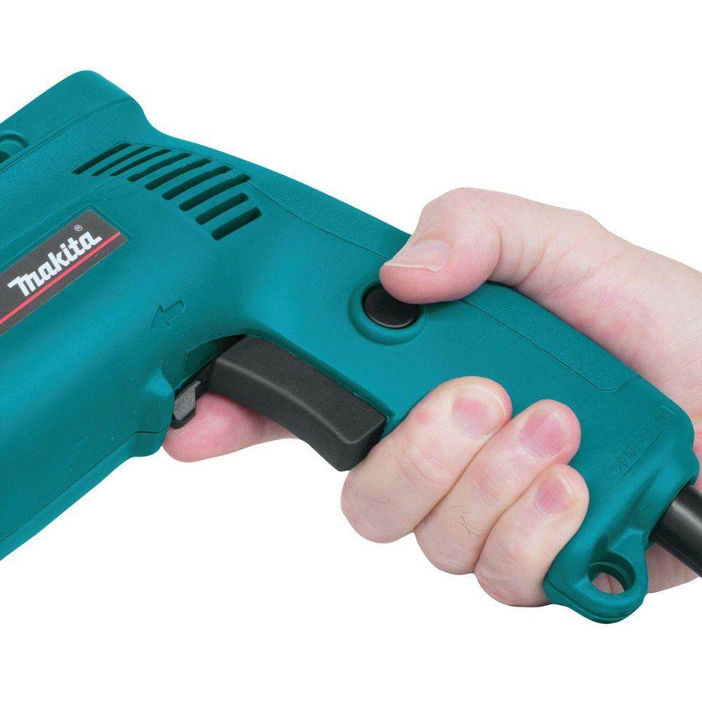 Makita 4.9 Amp 38 in. Corded Low Noise (79dB) Variable Speed Drill with Keyless Chuck and Hard Case 6408K