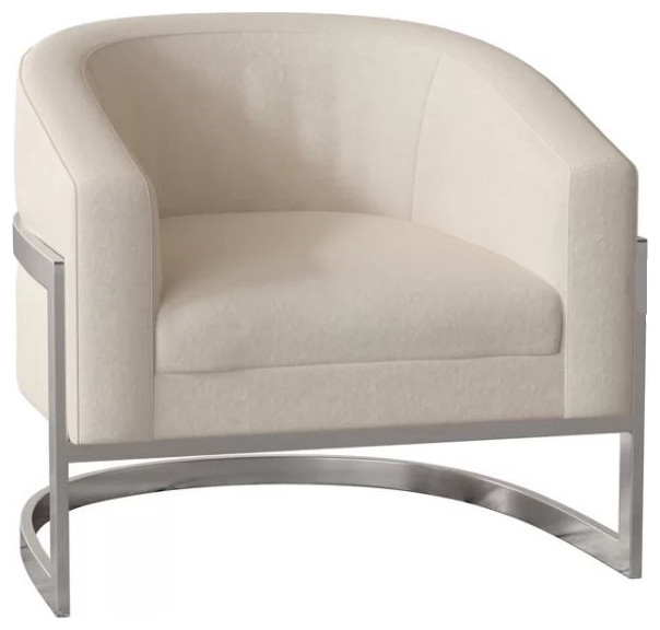 White Leather Chair   Contemporary   Armchairs And Accent Chairs   by Jennifer Pacca Interiors  Houzz