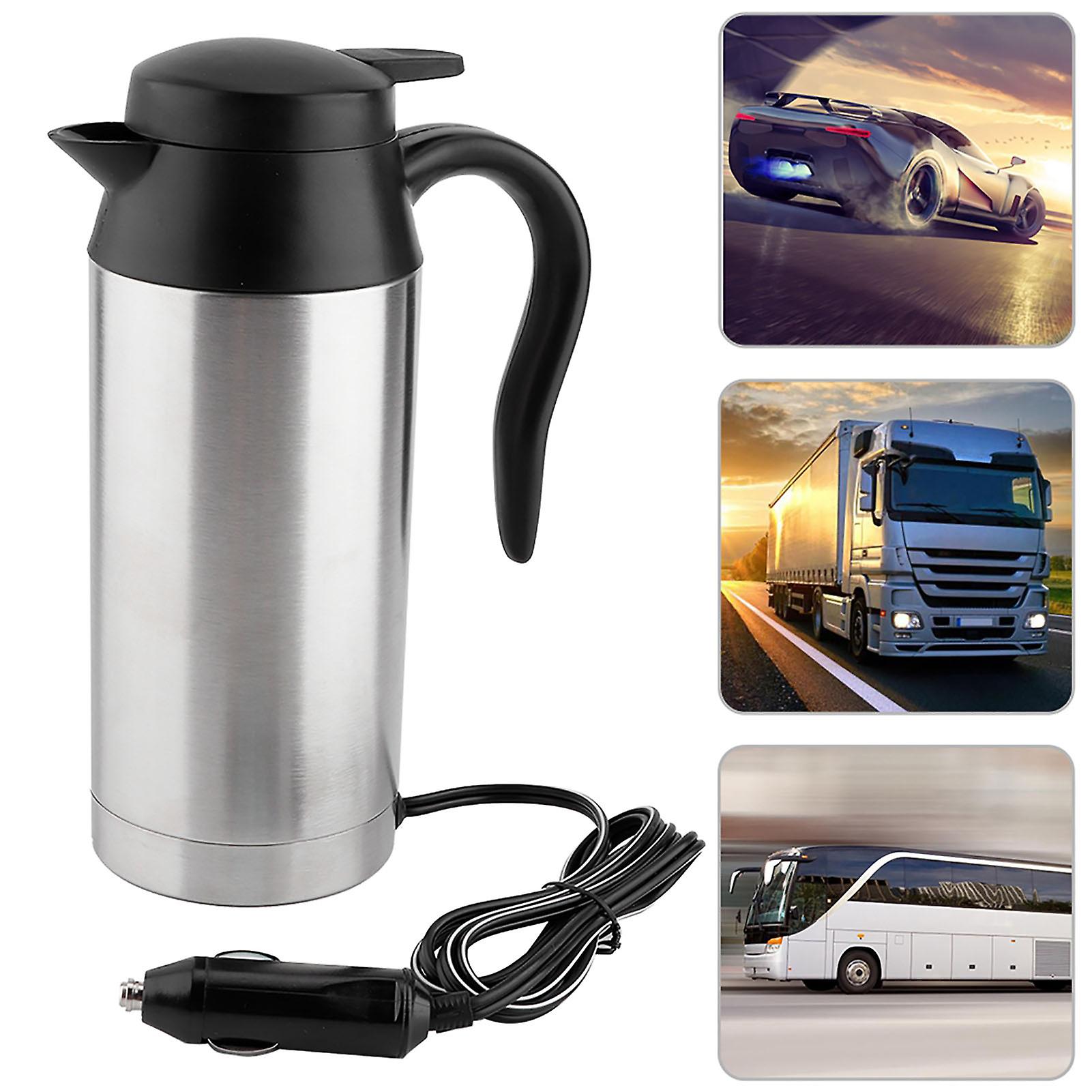 750ml Stainless Steel Car Electric Kettle Coffee Tea For Thermos Water Heating Cup 12v