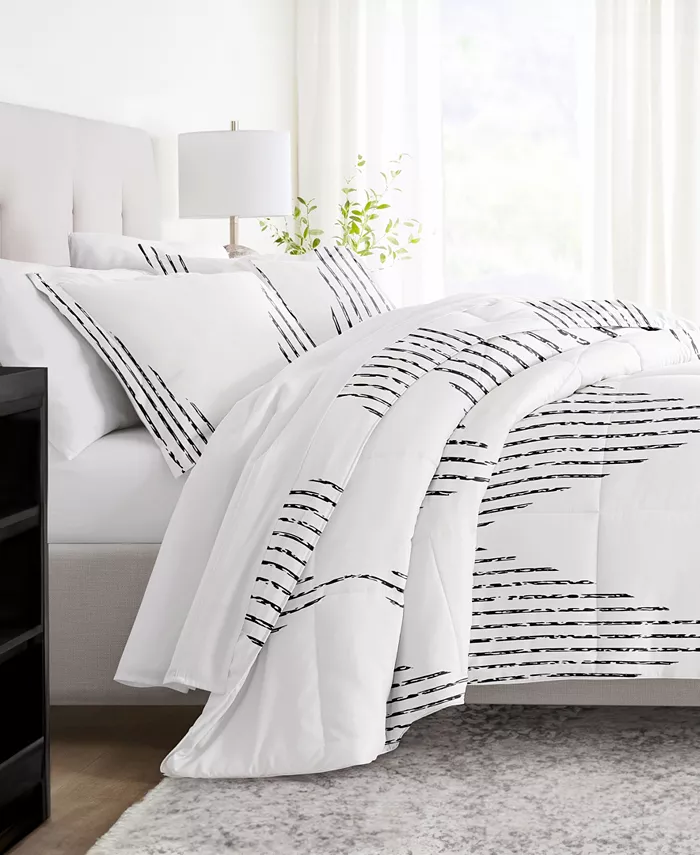 ienjoy Home Home Collection 2 Piece Premium Ultra Soft Diamond Stripe Comforter Set， Twin