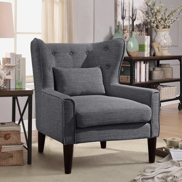 Lilliana Tufted Accent Wingback Chair with Back Cushion