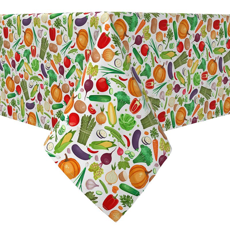 Square Tablecloth， 100% Cotton， 60x60， Vegetable Market