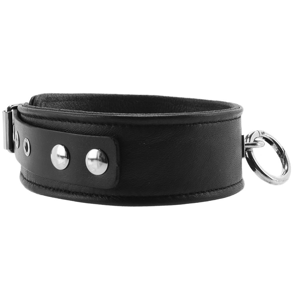 Plain Leather Collar in Black