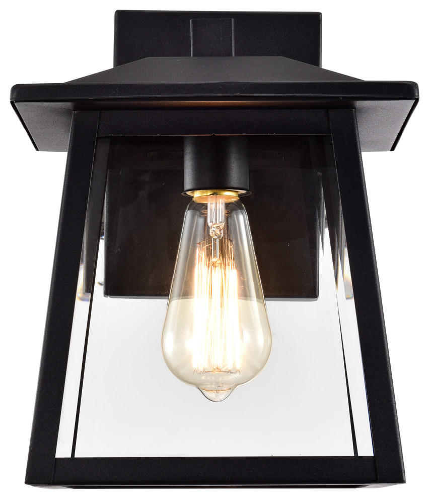 CHLOE Lighting ORLY Transitional 1 Light Textured Black Outdoor Wall Sconce   Transitional   Outdoor Wall Lights And Sconces   by CHLOE Lighting  Inc.  Houzz