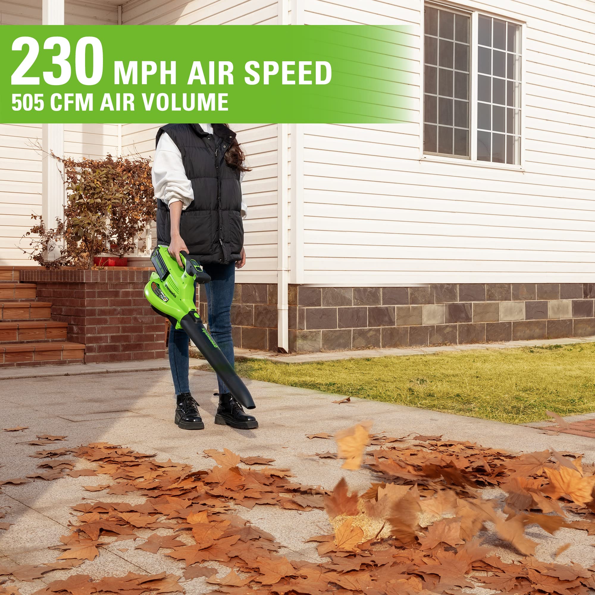 40V 505 CFM Cordless Battery Leaf Blower/Vacumn  Battery | Greenworks Tools