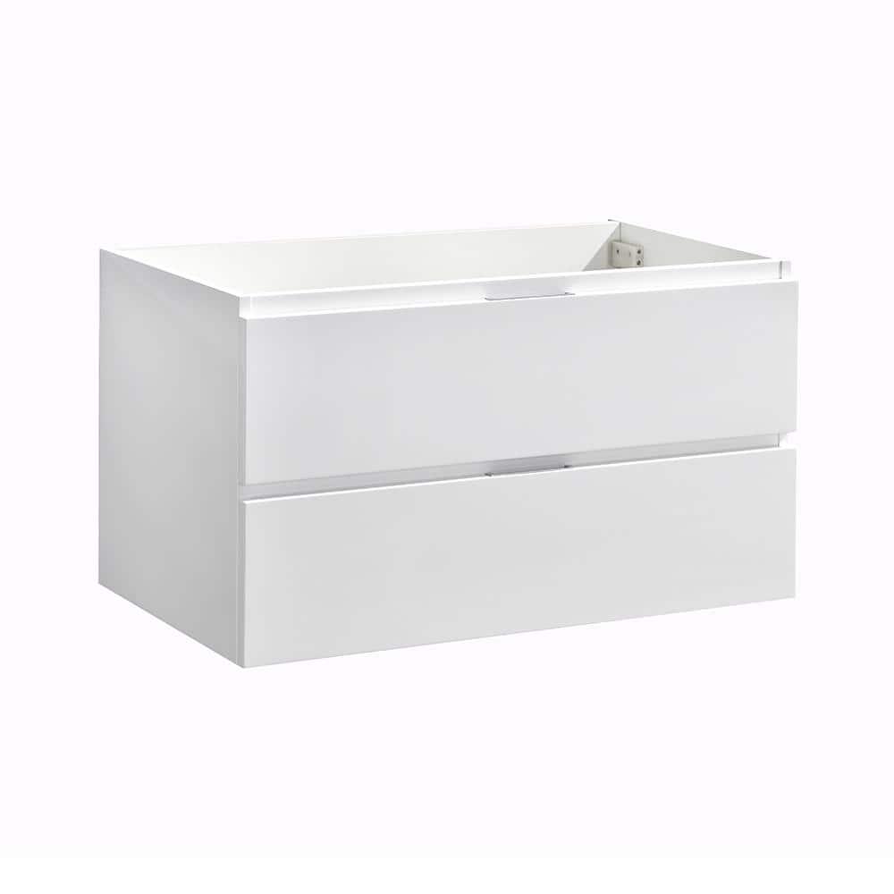 Fresca Valencia 36 in W Wall Hung Bathroom Vanity Cabinet in Glossy White