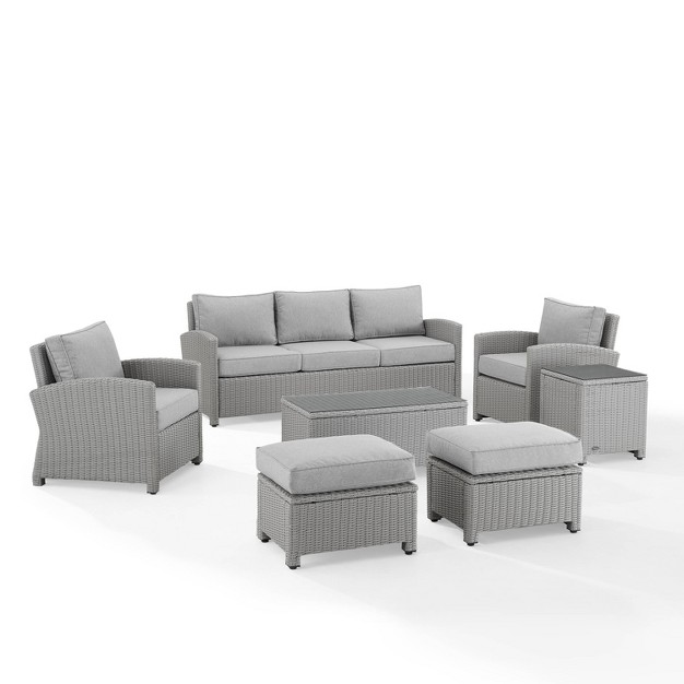 Crosley 7pc Bradenton Wicker Outdoor Patio Seating Set