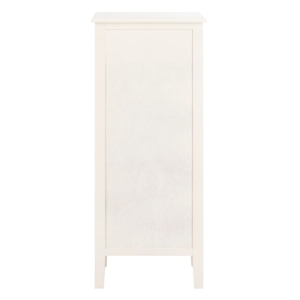 SAFAVIEH Michaela Distressed White 4-Drawer Storage Side Table - 15