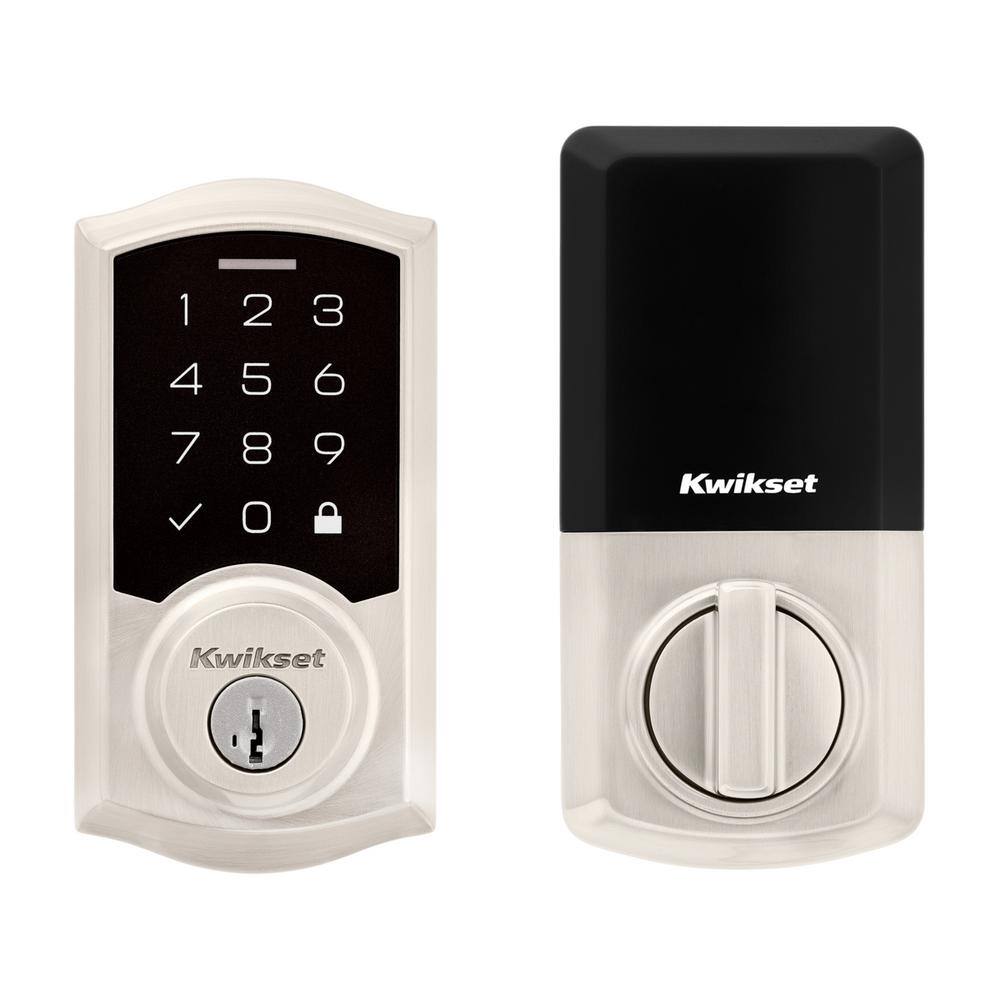 Kwikset SmartCode 270 Traditional Satin Nickel Touchpad Single Cylinder Electronic Deadbolt Featuring SmartKey Security 9270TRL15SMTRBP