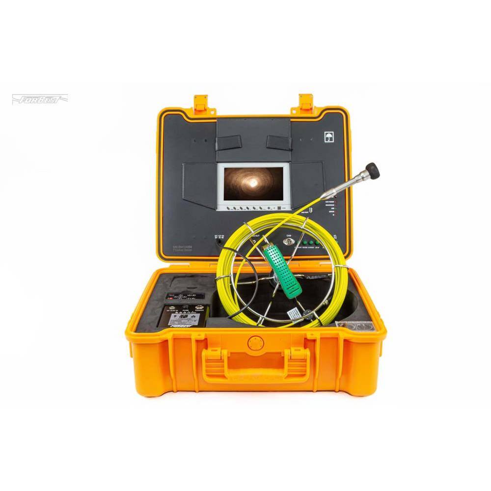 FORBEST 130 ft. Footage Counter Color Sewer Drain Pipe Inspection Camera with Self Leveling Function 3188DND-130-MC