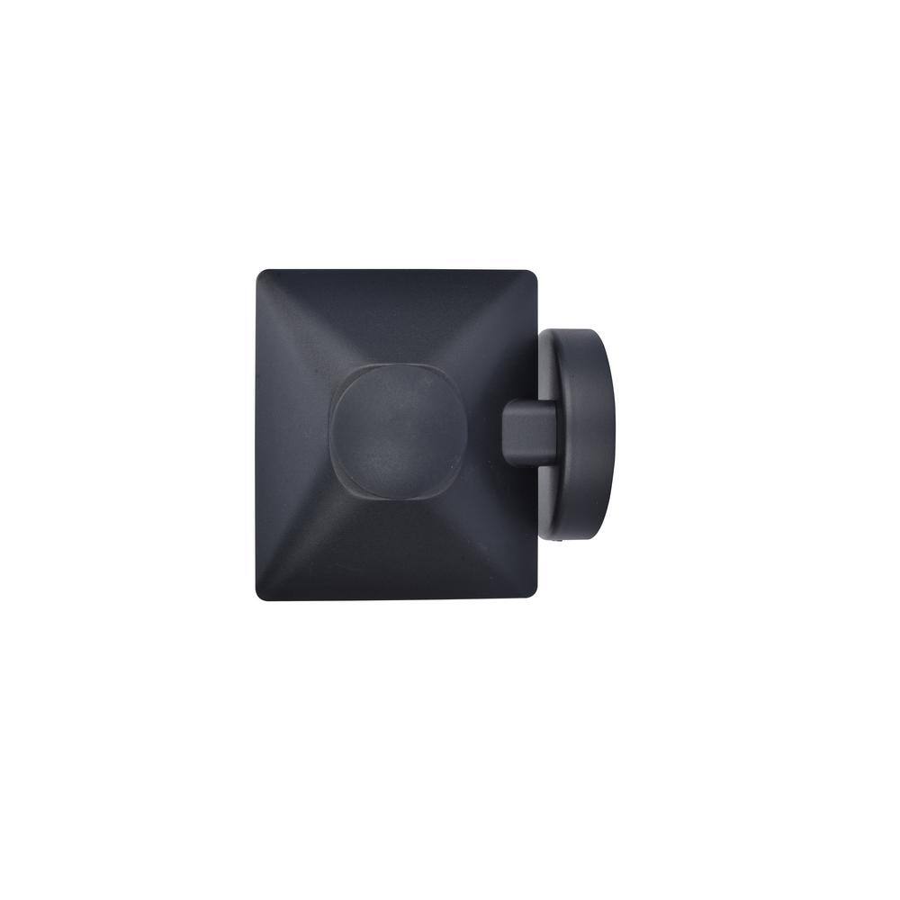 Hampton Bay Malena 1-Light Black Hardwired Outdoor Wall Lantern Sconce with Clear Seeded Glass 5294503012