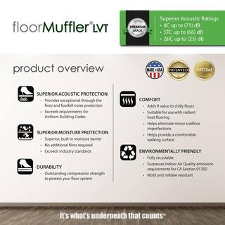 FloorMuffler 100 sq. ft. 35 in. x 34.29 ft. x 1 mm Premium Underlayment for Luxury Vinyl Floors 0264070