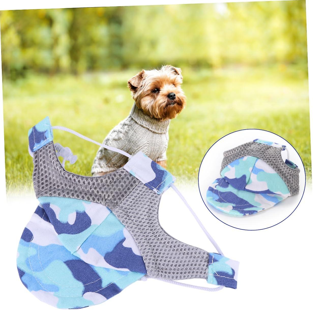 1pc Camo Baseball Cap Camouflage Hat for Dog Puppy Hat Dog Sun Hat Camouflage Blue Sky-blue Pet Viso