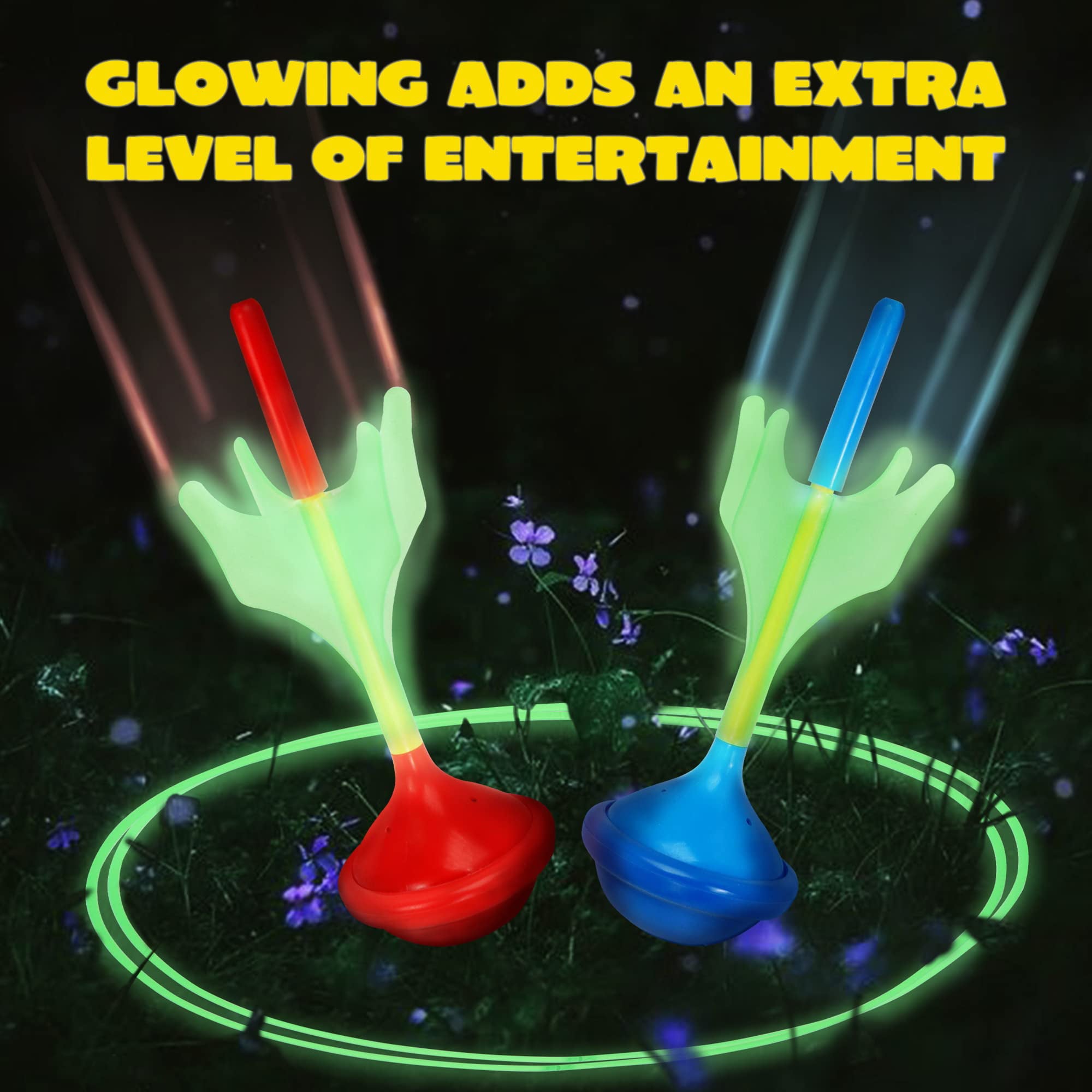 JOYIN Lawn Darts Game Set for Kids and Adults - Glow in The Dark Outdoor Games Lawn Games for Adults and Family， Soft Tip Lawn Darts Set for Kids Camping Games， Outside Yard Games