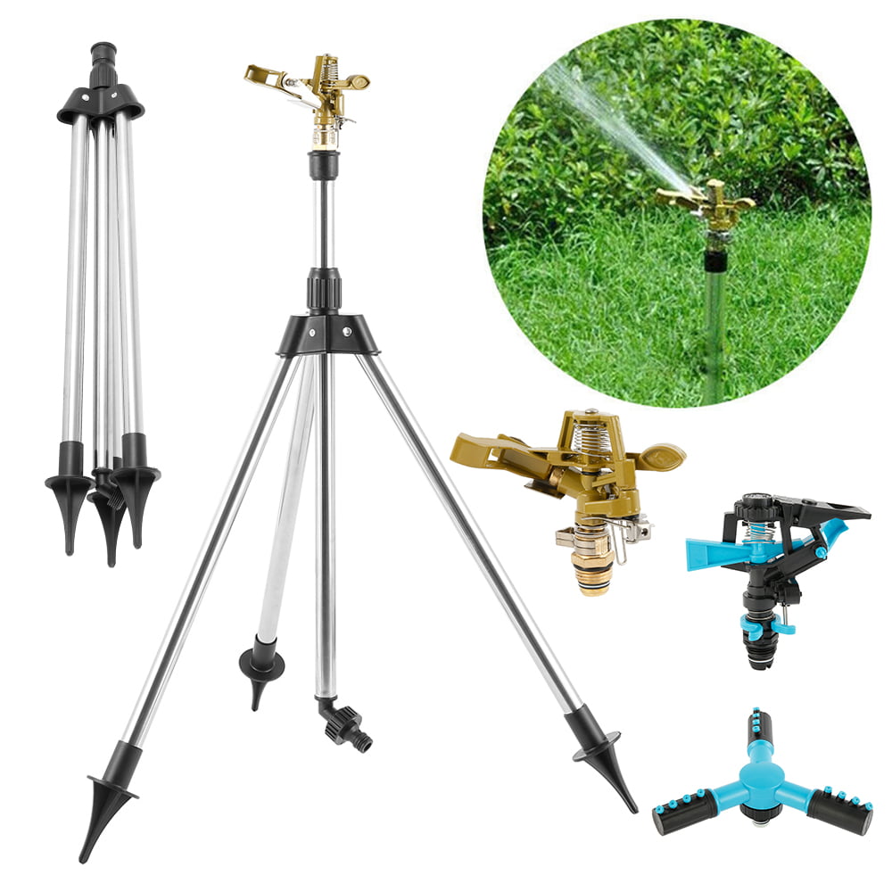 HOTBEST Adjustable Sprinkler Tripod Stainless Steel Water Irrigation Tool Plastic Sprinkler Auto System Garden Lawn Supplies