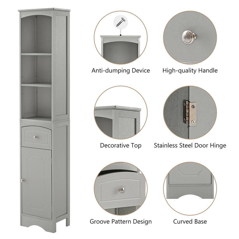 Thatcham 134 in W x 91 in D x 669 in H in Gray Linen Cabinet