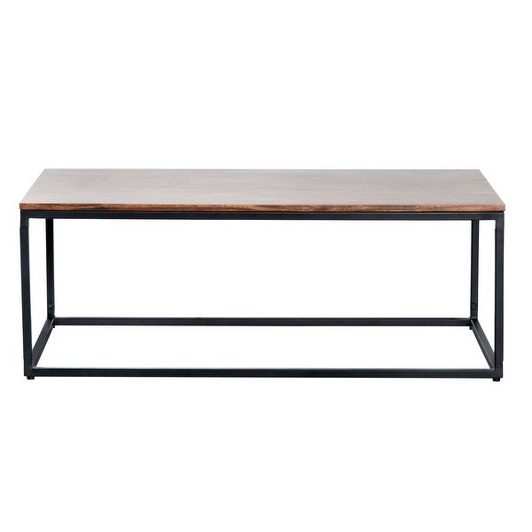 Athens Wood and Iron Coffee Table - 16'' H x 43'' L x 24'' W