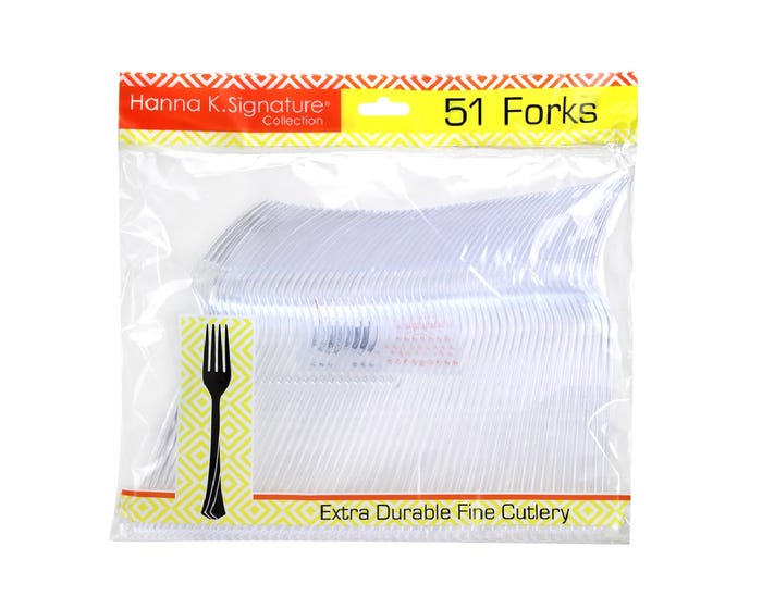 Hanna K Clear Plastic Forks， 51 Count - 80268