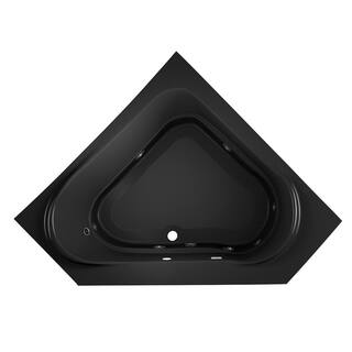 JACUZZI CAPELLA 60 in. Acrylic Neo Angle Corner Drop-In Whirlpool Bathtub in Black CAP6060WCL2XXB