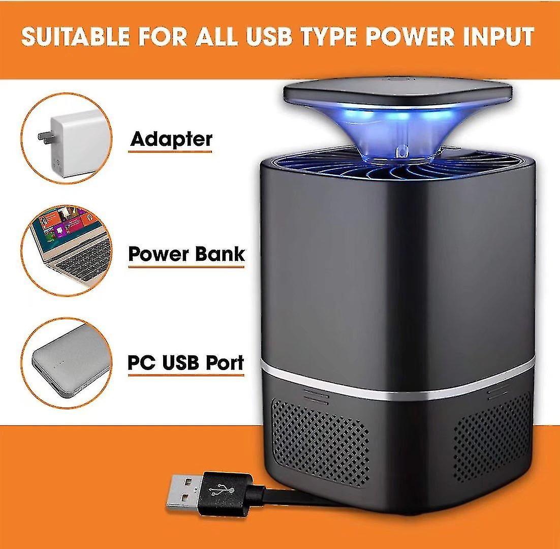 Mosquito Killer Indoor Powerful Fly Killer For Bugs， Mosquitoes， Gnats And Insects Blue Light Insect Killer (black)