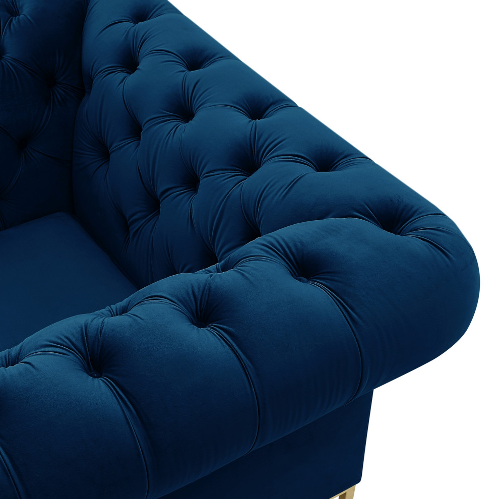 Inspired Home Ariadna Club Chair Button Tufted  Velvet   Contemporary   Armchairs And Accent Chairs   by Inspired Home  Houzz