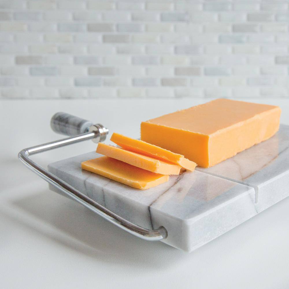 Fox Run 8 in. W x 5 in. D Marble Cheese Board with Slicer 3841