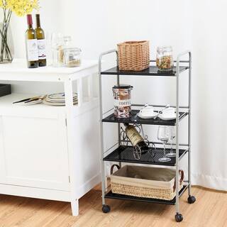 Boyel Living 4-Shelf Rolling Cart Storage Display Rack with Four wheels HYSN-56829