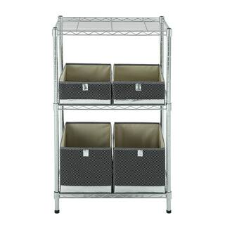 MZG Chrome 3-Tier Steel Shelving 15.7 in. x 23.6 in. x 37.5 in. 406095OFH301SG