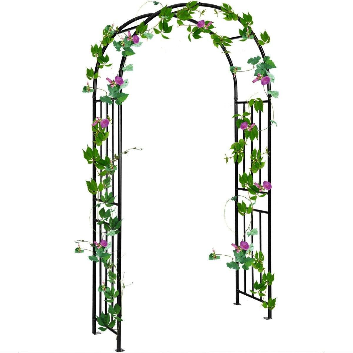 7.2Ft Outdoor Metal Garden Arch Pergola Arbor for Wedding Lawn Decoration