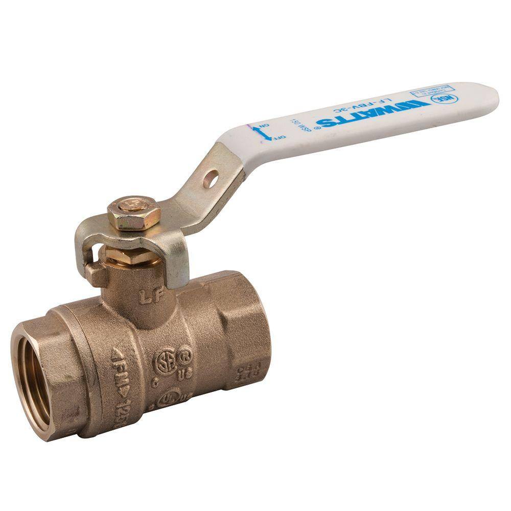 Watts 12 in. x 4.4 in. Brass FIP x FIP Full Port Threaded Ball Valve 12 LFFBV-3C