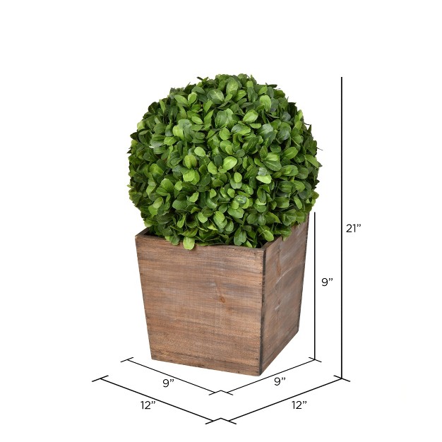 Vickerman Artificial Green Potted Boxwood Ball