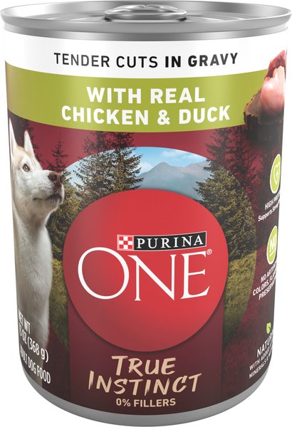 Purina ONE SmartBlend True Instinct Tender Cuts in Gravy with Real Chicken and Duck Canned Dog Food