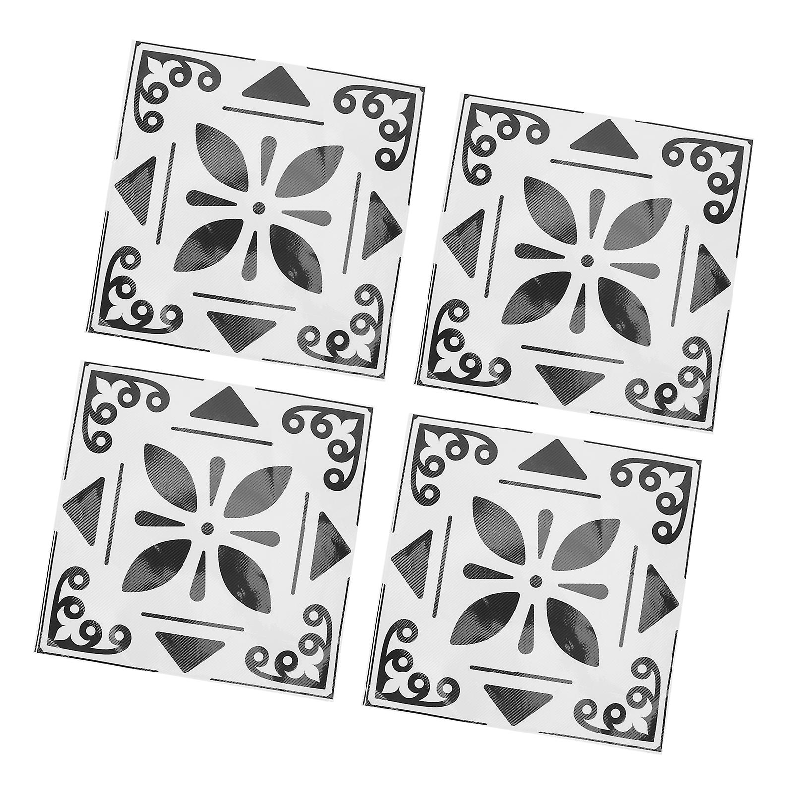 4pcs Tile Stickers Anti Oil Waterproof Nonslip Scratch Resistance Anticorrosion Peel And Stick Flooring For Kitchen Bathroom