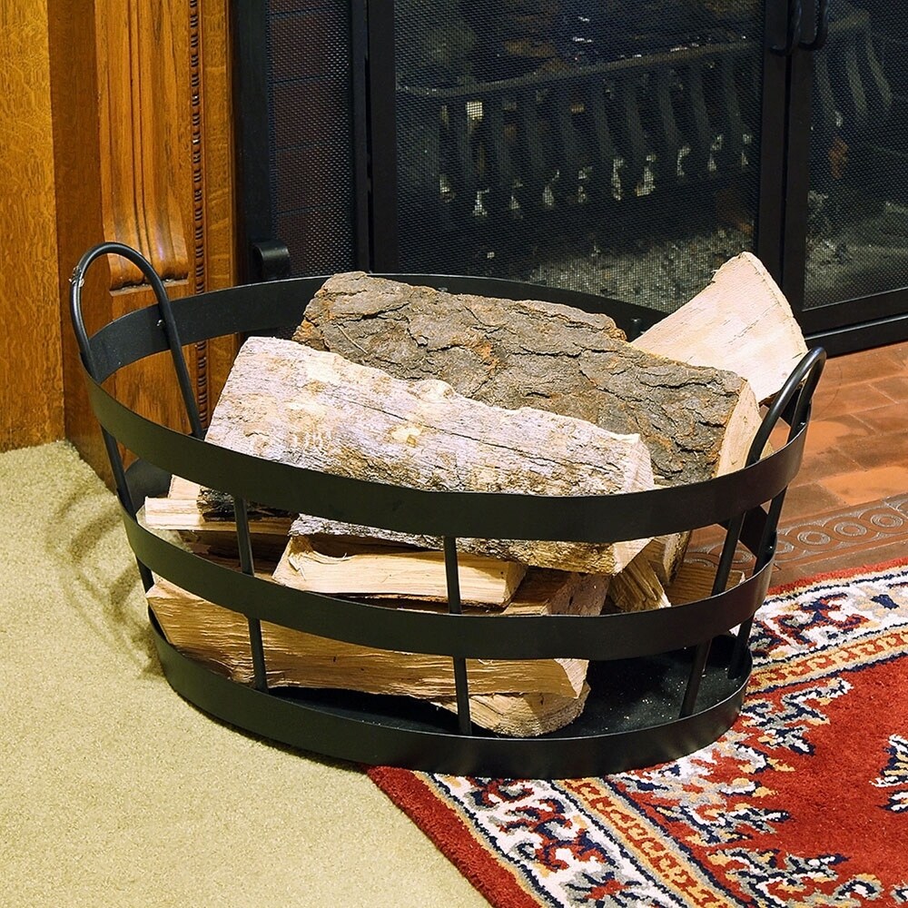 Minuteman International Shaker Log Bin Basket w/Handles  23 Inch Long  Graphite