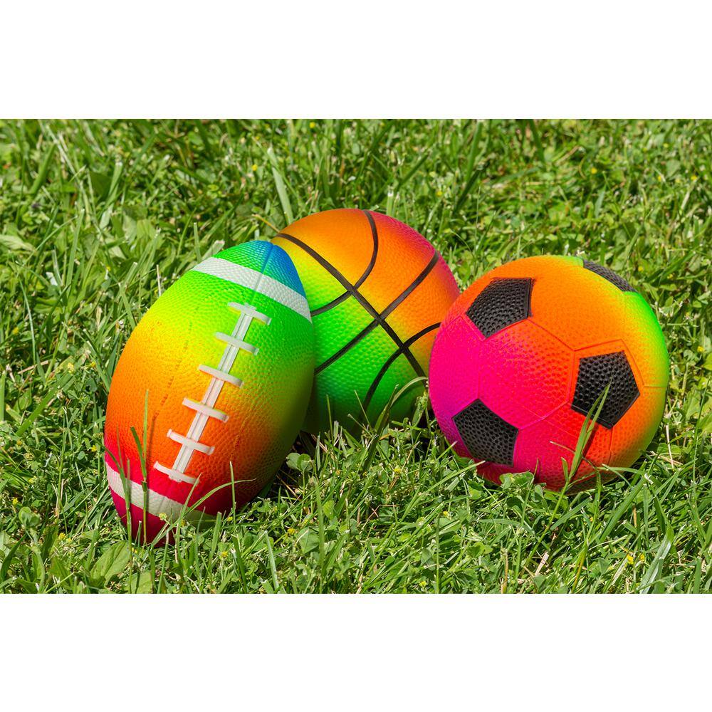 Poolmaster Waterproof Sport Rainbow Colors Game Balls for Kids Small (Pack of 3) 72732