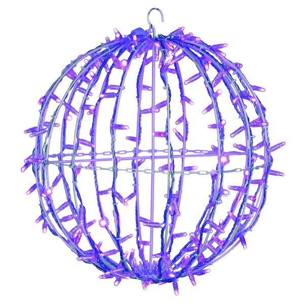 Vickerman 180Lt x 20 in Fold Flat Purple Led Twinkle Jumbo Hanging Sphere